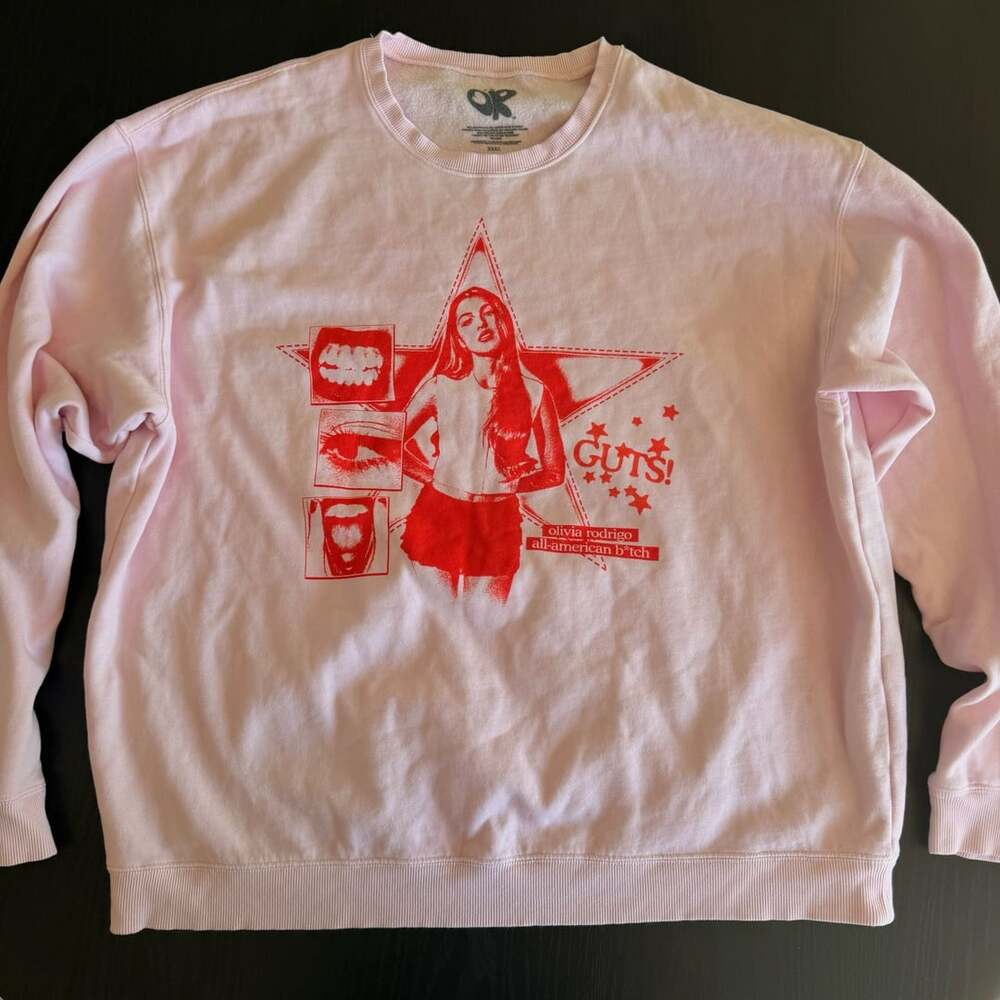 Olivia Rodrigo Guts Sweatshirt Size XXXL Pink All-American B*tch